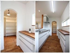 キッチン脇には、収納力たっぷり、
勝手口付きパントリー。
奥様目線で、使い勝手抜群です。