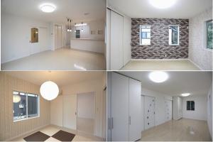 手塗り壁のＬＤＫ、モダンな和室、
こだわり空間、間仕切り収納で変幻自在の子供室。
ホワイトを貴重とした、明るい空間。