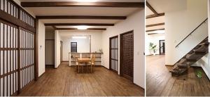 肌触りが気持ち良い無垢フロアー。
和モダンテイストの室内は、ダーク色で統一し、新しさの中に懐かしさが残る、落ち着いた空間になりました。