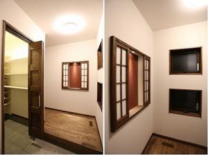 家族やお客様をお迎えする玄関。
正面にはこだわりニッチを設置。
ワンポイントで、お家の印象がグッとアップ。