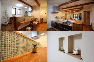 奥様こだわりのキッチン。
タイルを貼って、清潔感と可愛らしさがアップしました。